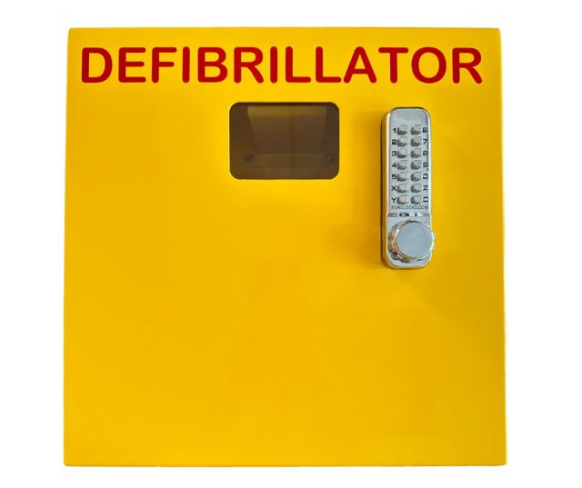 The Defib Store indoor stainless steel cabinet with a push-button keypad lock is an optimal solution for safeguarding essential life-saving equipment, including public access defibrillators (AEDs), bleed control kits, trauma kits, and standard first aid s