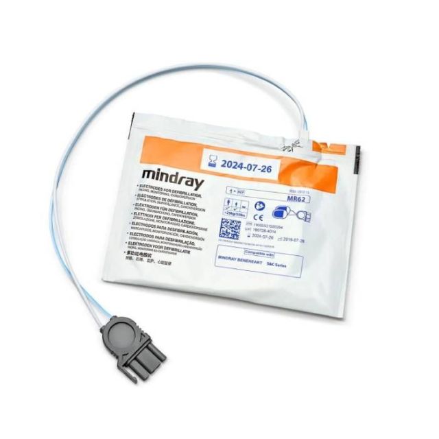 Mindray BeneHeart MR62 electrodes can also be used for children through the child button on the AED.